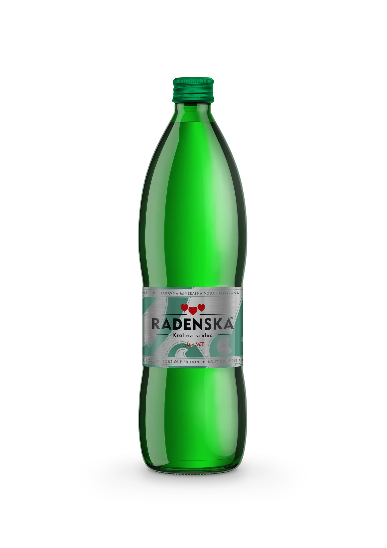 Radenska, Sparkling mineral water, glass, 0,75 L